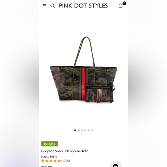 Haute Shore Greyson Soho Neoprene Tote Camouflage with Red stripe - Picture 15 of 16